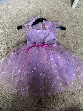 Revolution dance wear Girls Lavender Tulle Fairy recital dress with Ribbon